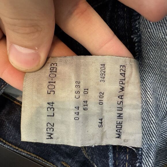 Levis 501xx Jeans Mens 32x32 Blue Straight Leg Denim Pants Button Fly VTG - Picture 12 of 13